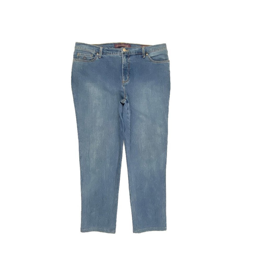 Gloria Vanderbilt Amanda Straight Leg Women's size 14Pโ Medium Blue Denim Jeans